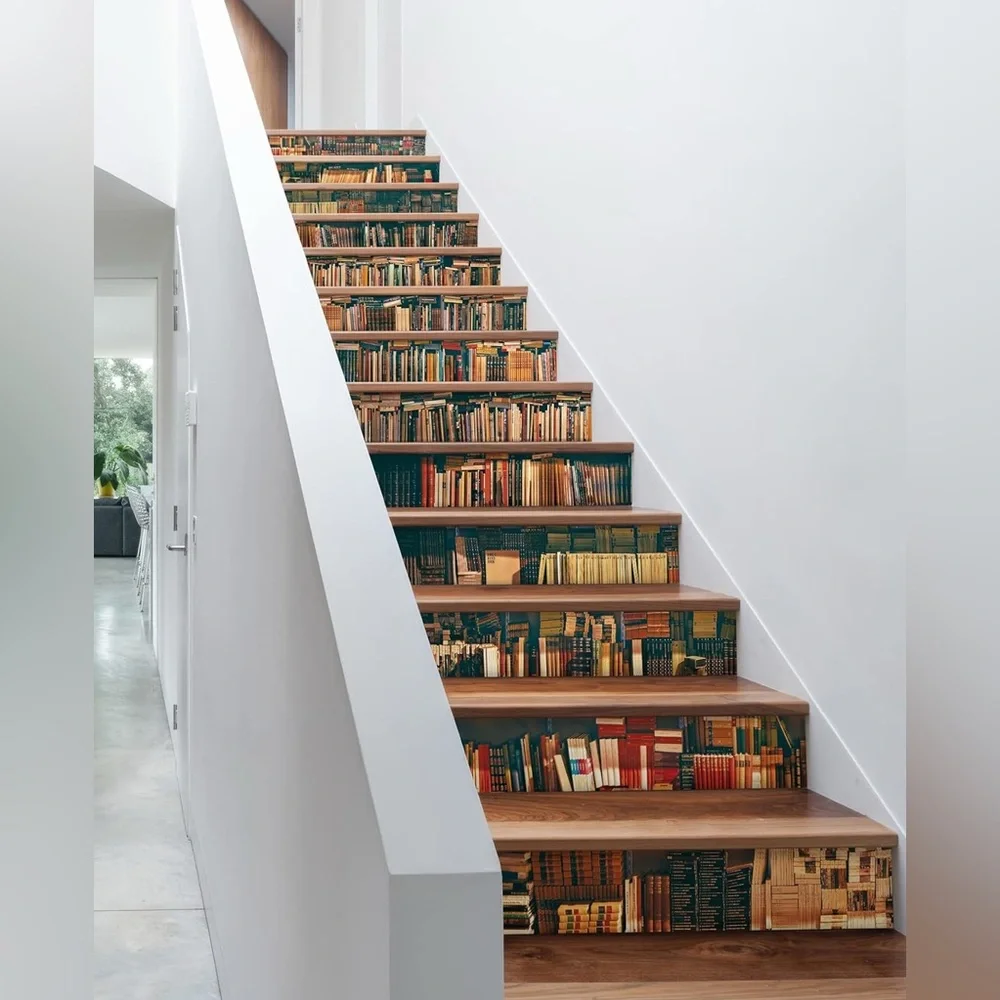 🌟BOGO 50% off🌟 Staircase book library Pattern Self-Adhesive Contact Paper